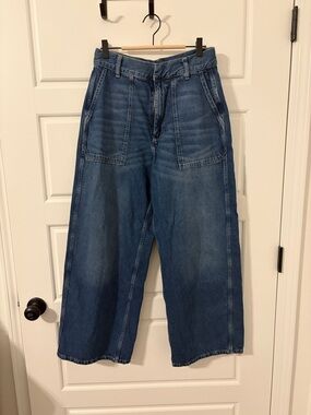 Pilcro Blue Carpenter-Style Wide Leg Jeans